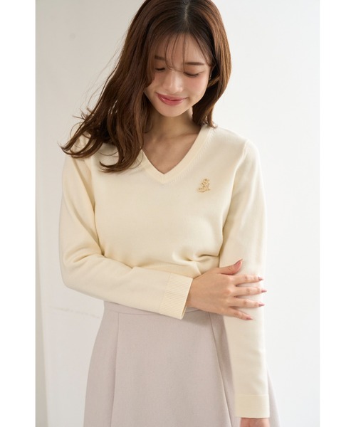 SNIDEL（スナイデル）の「ブローチ付きニットプルオーバー（ニット/セーター・レディース・グレー/イエロー/アイボリー/その他・F）」の5枚目の写真