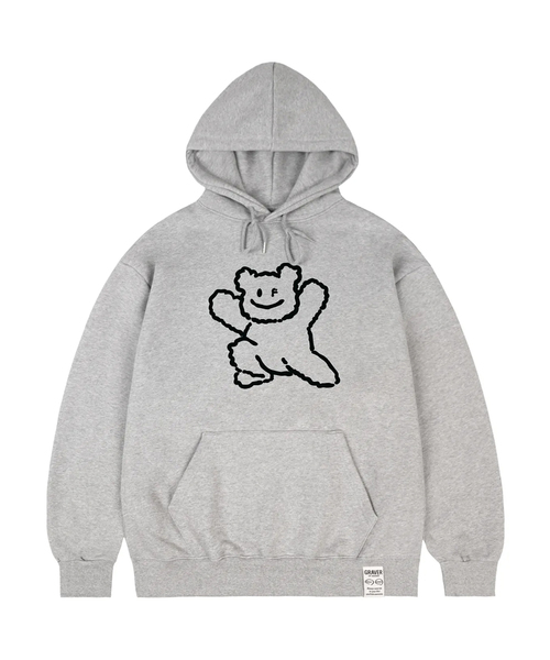セール】[ユニセックス]ビッグラインベアスマイルフードパーカー_