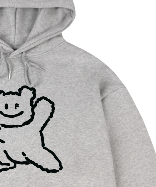 セール】[ユニセックス]ビッグラインベアスマイルフードパーカー_