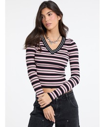 GUESS JEANS | GUESS JEANS Long Sleeves V-neck Rib Sweater ニットトップス(ニット/セーター)