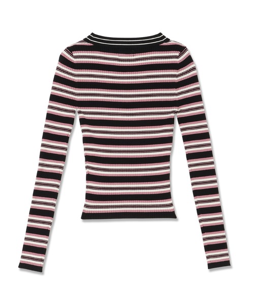 GUESS JEANS（ゲスジーンズ）の「GUESS JEANS Long Sleeves V-neck Rib Sweater ニットトップス（ニット/セーター・レディース・ブラック/ネイビー・SMALL/X-SMALL/MEDIUM/LARGE）」の7枚目の写真