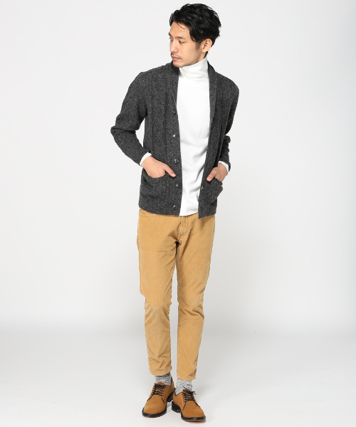 JOURNAL STANDARD（ジャーナルスタンダード）の「シェットランドケーブルショールカーディガン#（カーディガン/ボレロ・メンズ・アイボリー/キャメル/グリーン/コバルトブルー/チャコールグレー・LARGE/MEDIUM）」の7枚目の写真