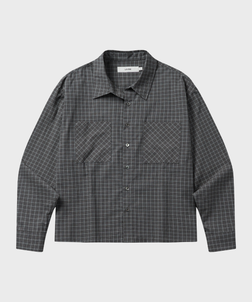 LEIRE（ルアール）の「エッセンシャルクロップチェックシャツ[グレー]（シャツ/ブラウス・メンズ・その他・MEDIUM/LARGE/X-LARGE）」の6枚目の写真