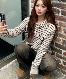 RAY CASSIN | シャギーロゴ釦カーディガン(ニット/セーター)