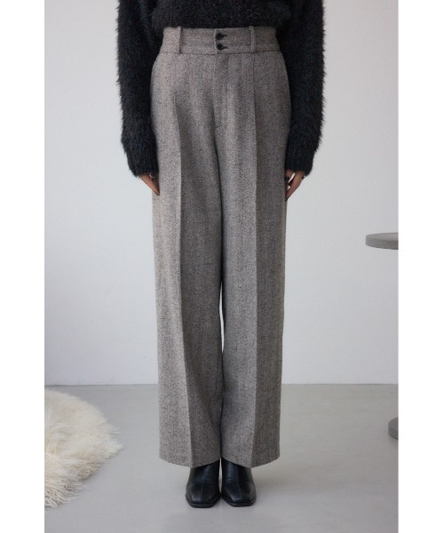 AZUL by moussy(アズールバイマウジー)の「ヘリンボーンワイドパンツ(スラックス・レディース・ブラック系その他/ブラウン系その他・SMALL/MEDIUM)」の6枚目の写真