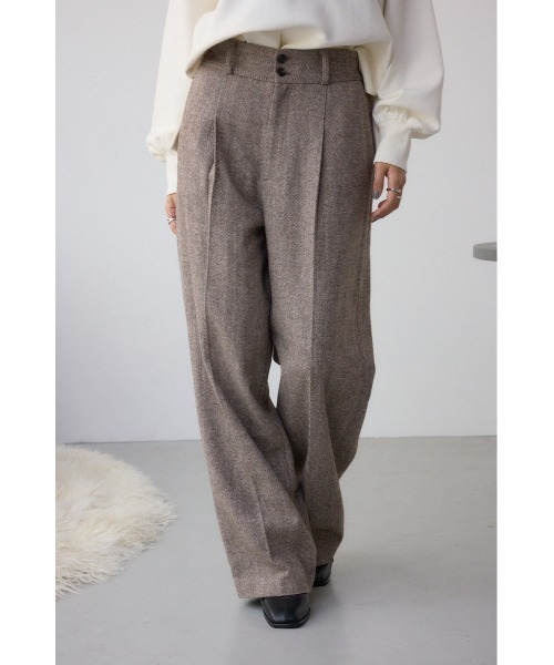 AZUL by moussy(アズールバイマウジー)の「ヘリンボーンワイドパンツ(スラックス・レディース・ブラック系その他/ブラウン系その他・SMALL/MEDIUM)」の13枚目の写真