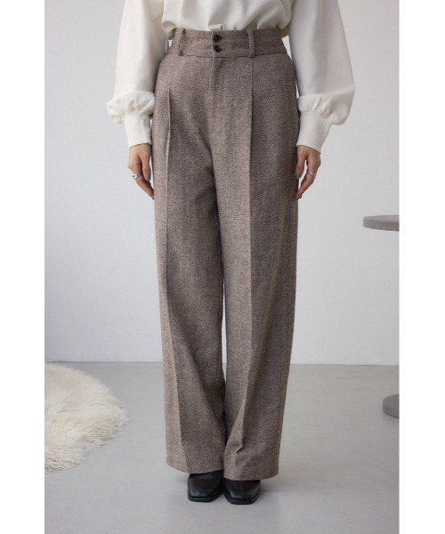 AZUL by moussy(アズールバイマウジー)の「ヘリンボーンワイドパンツ(スラックス・レディース・ブラック系その他/ブラウン系その他・SMALL/MEDIUM)」の16枚目の写真