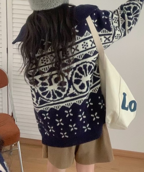 ﾉﾙﾃﾞｨｯｸ柄ｼﾞｯﾌﾟｱｯﾌﾟﾆｯﾄｼﾞｬｹｯﾄ（その他アウター）｜CADBURY