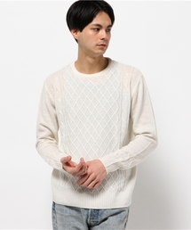 CIAOPANIC TYPY | ウール混ダイヤ編みクルーネックニット(ニット/セーター)