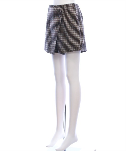 clear（クリア）の「チェックラップデザインミニスカート[大人 フェミニン 上品]≪AW新作≫（スカート・レディース・ブラウン/ブラック・F）」の9枚目の写真