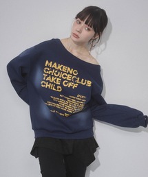 ENVYM | オフショルプリントスウェットトップス(スウェット)