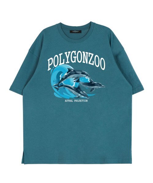 ASTRAL PROJECTION(アストラルプロジェクション)の「ポリゴンドルフィンラウンドネック15番手綿半袖Tシャツ_ブルーグリーン(Tシャツ/カットソー・メンズ・その他・LARGE/X-LARGE)」の2枚目の写真