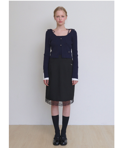 MICANE(ミケーネ)の「リビアレーストリミングミディスカート(スカート・レディース・チャコール/ブラック・XX-LARGE/X-SMALL/MEDIUM/LARGE/X-LARGE/SMALL)」の5枚目の写真