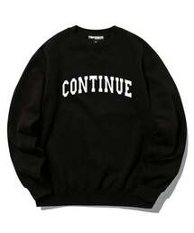 CONTINUE LOGO クルーネック - ブラック