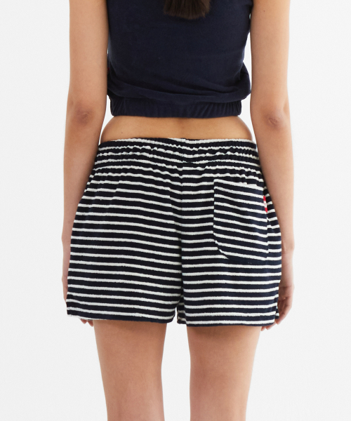MENASOO（ミナス）の「MNS Terry Short Pants_Navy Stripe（その他パンツ・レディース・ネイビー×ホワイト・2/1）」の5枚目の写真