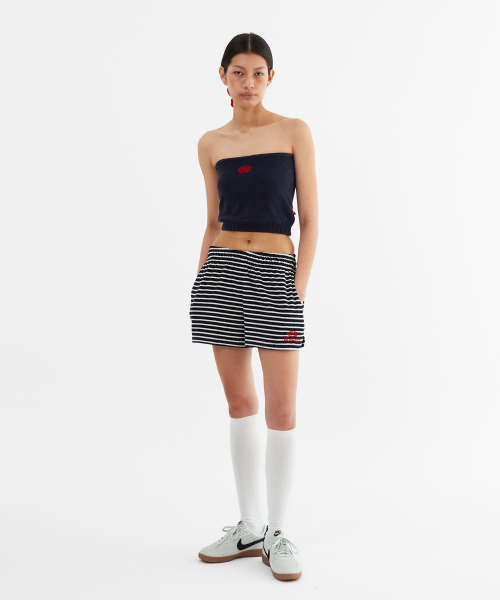 MENASOO（ミナス）の「MNS Terry Short Pants_Navy Stripe（その他パンツ・レディース・ネイビー×ホワイト・2/1）」の6枚目の写真