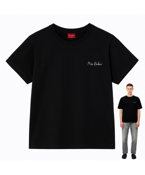 MISS BAKER(ミス ベイカー)の「スモールロゴ刺繍Tシャツブラック(メンズ)(Tシャツ/カットソー・メンズ・ブラック・LARGE/X-LARGE)」の5枚目の写真