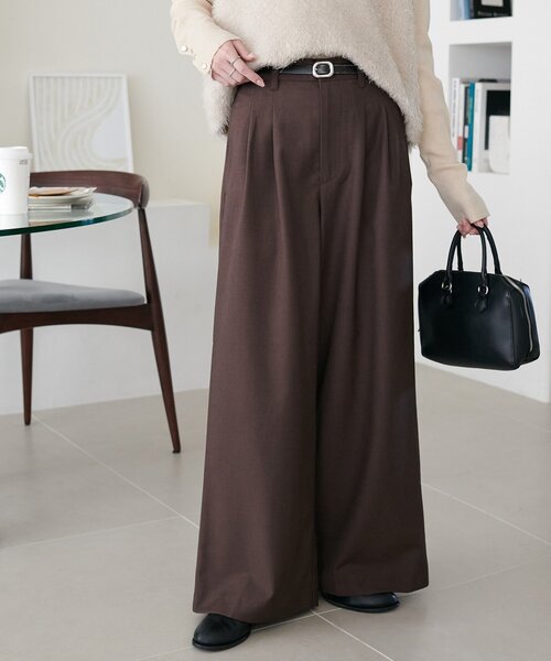 1960s ウール レーヨン サンフェード ワイドスラックス 1960s ウール レーヨン サンフェード ワイドスラックス