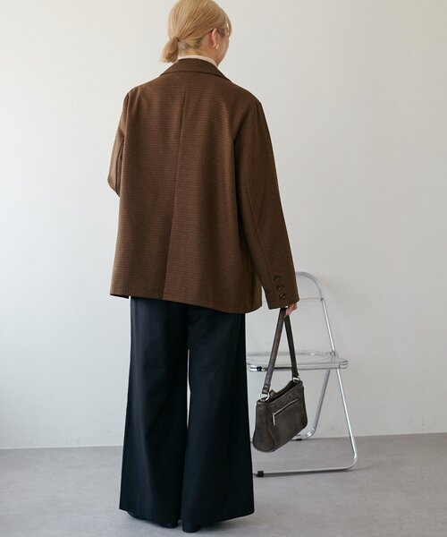 DISCOAT（ディスコート）の「【こなれ感と快適さを両立】ウールブレンドワイドパンツ（スラックス・レディース・ブラック/ブラウン/ベージュ・LARGE/SMALL/MEDIUM）」の20枚目の写真