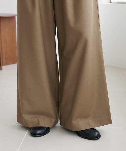 こなれ感と快適さを両立】ウールブレンドワイドパンツ（スラックス