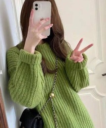 ボリュームニットトップス
