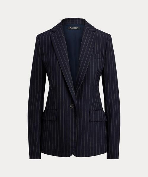 LAUREN RALPH LAUREN(ローレン ラルフ ローレン)の「ストライプド ウールブレンド ツイル ブレザー(テーラードジャケット・レディース・ネイビー系1・0/2/4/6/00)」の9枚目の写真