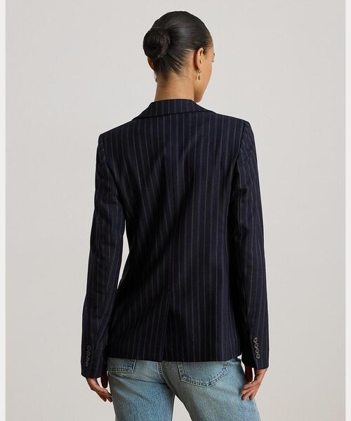 LAUREN RALPH LAUREN(ローレン ラルフ ローレン)の「ストライプド ウールブレンド ツイル ブレザー(テーラードジャケット・レディース・ネイビー系1・0/2/4/6/00)」の7枚目の写真