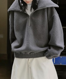 もこもこボアハーフジッププルオーバー