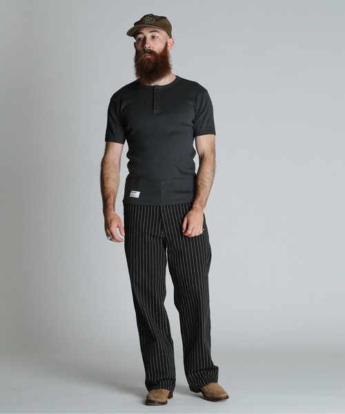 Schott(ショット)の「Schott/ショット/ARMY RIB HENLEY T-SHIRT/アーミーリブ ヘンリー Tシャツ(Tシャツ/カットソー・メンズ・チャコールグレー/ナチュラル/ブルーグレー・M/L/XL/2XL)」の10枚目の写真