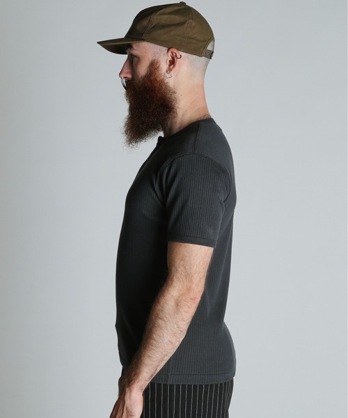Schott(ショット)の「Schott/ショット/ARMY RIB HENLEY T-SHIRT/アーミーリブ ヘンリー Tシャツ(Tシャツ/カットソー・メンズ・チャコールグレー/ナチュラル/ブルーグレー・M/L/XL/2XL)」の4枚目の写真