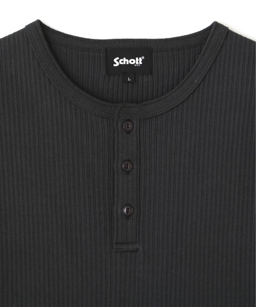 Schott(ショット)の「Schott/ショット/ARMY RIB HENLEY T-SHIRT/アーミーリブ ヘンリー Tシャツ(Tシャツ/カットソー・メンズ・チャコールグレー/ナチュラル/ブルーグレー・M/L/XL/2XL)」の19枚目の写真