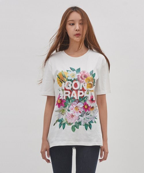 ICONOGRAPHY（アイコノグラフィー）の「SURREALISM MOVEMET FLOWER ICONO IV（Tシャツ/カットソー・レディース・ホワイト・LARGE/MEDIUM/SMALL）」の2枚目の写真