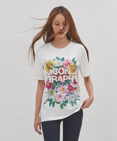 ICONOGRAPHY（アイコノグラフィー）の「SURREALISM MOVEMET FLOWER ICONO IV（Tシャツ/カットソー・レディース・ホワイト・LARGE/MEDIUM/SMALL）」の3枚目の写真