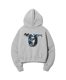 PEID（ペイド）の「PD グラフィティアートワーククロップフードパーカー-グレー（パーカー）」