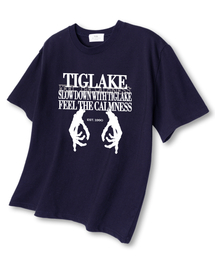 スローダウン オーバーサイズ 半袖Tシャツ ネイビー
