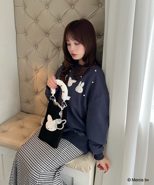 MIIA（ミーア）の「miffy 2wayリボンニットバッグ（ショルダーバッグ・レディース・ブラック/ピンク/オフホワイト/ブルー・FREE）」の21枚目の写真