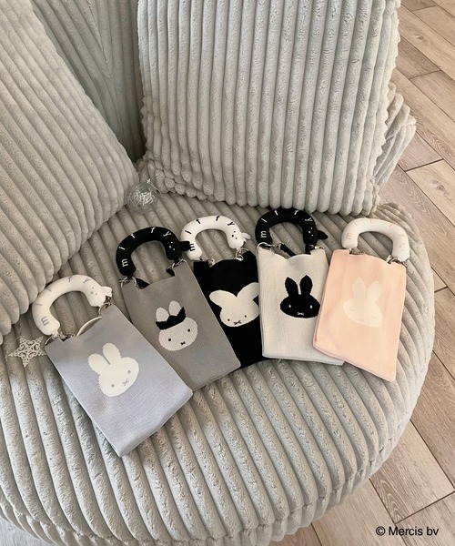 MIIA（ミーア）の「miffy 2wayリボンニットバッグ（ショルダーバッグ・レディース・ブラック/ピンク/オフホワイト/ブルー・FREE）」の13枚目の写真