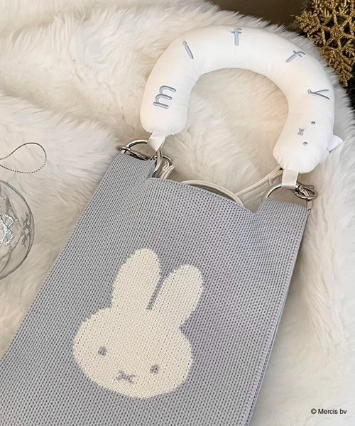 MIIA（ミーア）の「miffy 2wayリボンニットバッグ（ショルダーバッグ・レディース・ブラック/ピンク/オフホワイト/ブルー・FREE）」の9枚目の写真