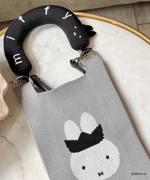 MIIA（ミーア）の「miffy 2wayリボンニットバッグ（ショルダーバッグ・レディース・ブラック/ピンク/オフホワイト/ブルー・FREE）」の10枚目の写真