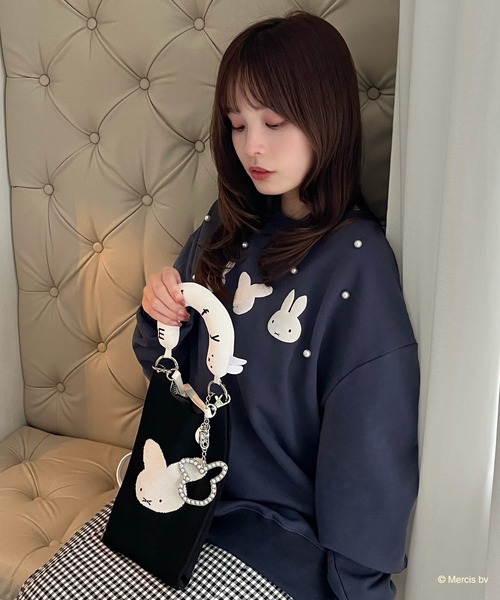 MIIA（ミーア）の「miffy 2wayリボンニットバッグ（ショルダーバッグ・レディース・ブラック/ピンク/オフホワイト/ブルー・FREE）」の18枚目の写真