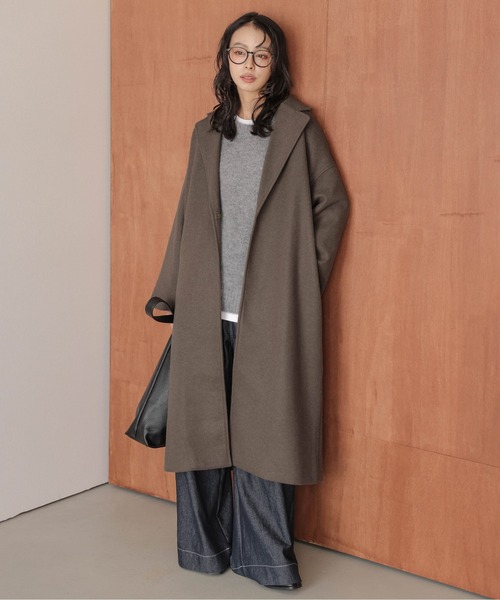 La-gemme（ラジェム）の「ロングチェスターコート（チェスターコート・レディース・ブラック/モカ/ベージュ/グレー/ブラウン・フリー）」の4枚目の写真
