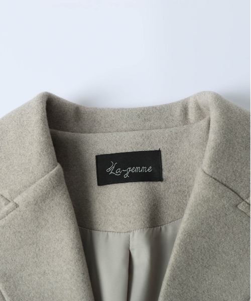 La-gemme（ラジェム）の「ロングチェスターコート（チェスターコート・レディース・ブラック/モカ/ベージュ/グレー/ブラウン・フリー）」の14枚目の写真