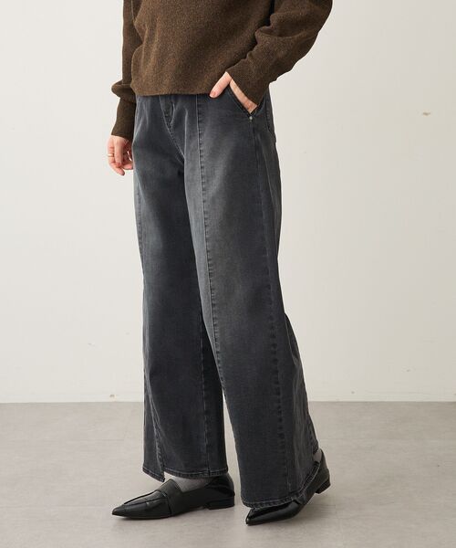 CRAFT STANDARD BOUTIQUE（クラフトスタンダードブティック）の「裏起毛デニムワイドストレートパンツ（デニムパンツ・レディース・インディゴブルー/ブラック・M/L）」の9枚目の写真