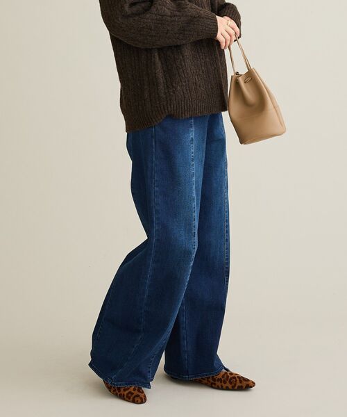 CRAFT STANDARD BOUTIQUE（クラフトスタンダードブティック）の「裏起毛デニムワイドストレートパンツ（デニムパンツ・レディース・インディゴブルー/ブラック・M/L）」の20枚目の写真