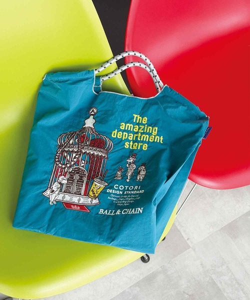 PICCIN（ピッチン）の「[Ball&Chain]shopping bag- C.CAGE M TURQUOISE（エコバッグ/サブバッグ・レディース・ブルー・FREE）」の2枚目の写真