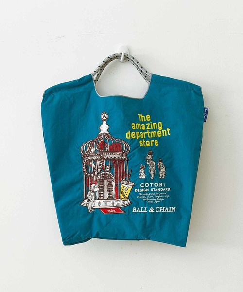 PICCIN（ピッチン）の「[Ball&Chain]shopping bag- C.CAGE M TURQUOISE（エコバッグ/サブバッグ・レディース・ブルー・FREE）」の3枚目の写真