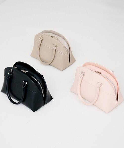 UNTITLED（アンタイトル）の「スプリットレザーラウンドボストンバッグ（ボストンバッグ・レディース・ベージュ/ピンク系/ブラック・99）」の4枚目の写真