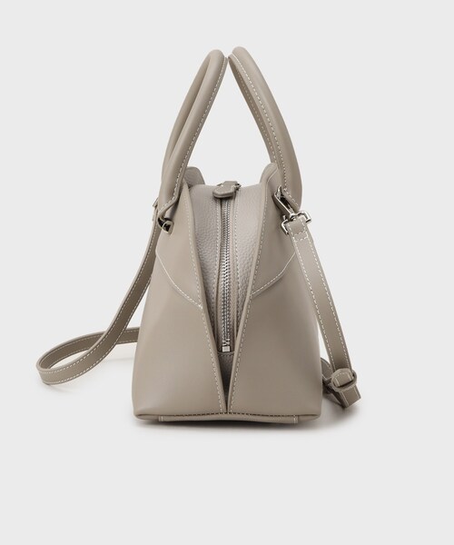 UNTITLED（アンタイトル）の「スプリットレザーラウンドボストンバッグ（ボストンバッグ・レディース・ベージュ/ピンク系/ブラック・99）」の6枚目の写真