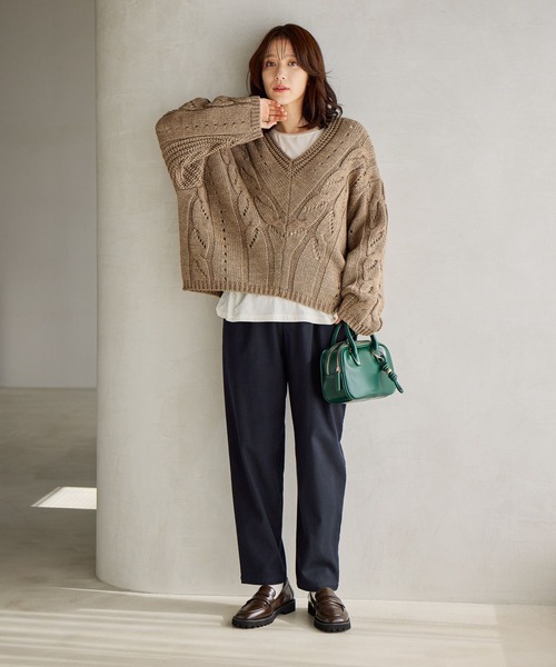 studio CLIP（スタディオクリップ）の「イージーあったかテーパードパンツ[プチ・プラスサイズあり]（その他パンツ・レディース・ブラック/アイボリー/グレー/モカ・LARGE/XXX-LARGE/XX-LARGE/MEDIUM/SMALL/PF/X-LARGE）」の14枚目の写真