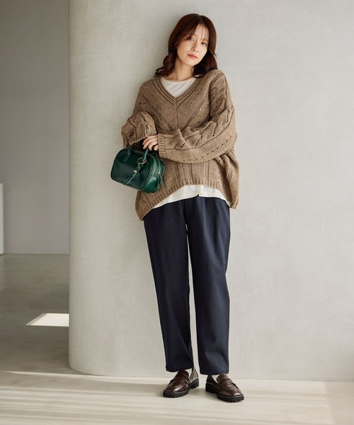 studio CLIP（スタディオクリップ）の「イージーあったかテーパードパンツ[プチ・プラスサイズあり]（その他パンツ・レディース・ブラック/アイボリー/グレー/モカ・LARGE/XXX-LARGE/XX-LARGE/MEDIUM/SMALL/PF/X-LARGE）」の15枚目の写真